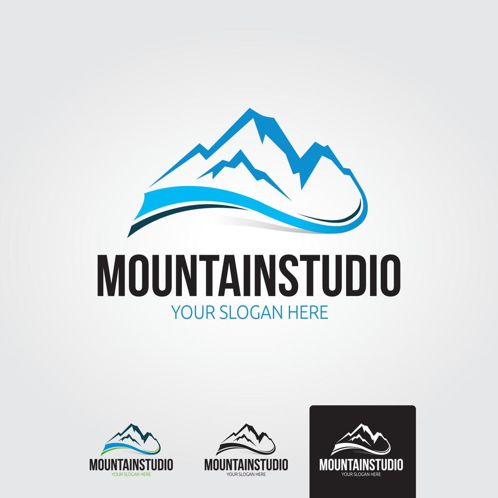 modèle de logo de montagne minimal - vecteur