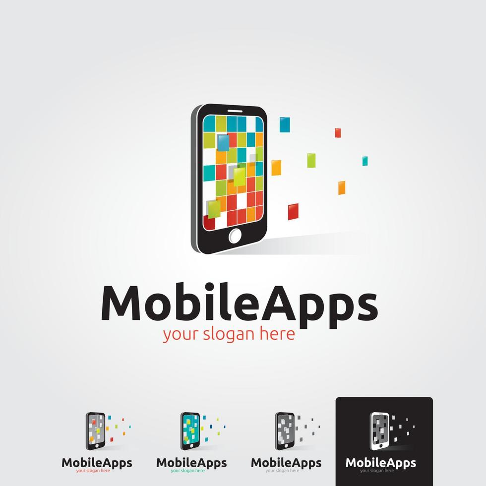 modèle de logo d'application mobile minimal - vecteur