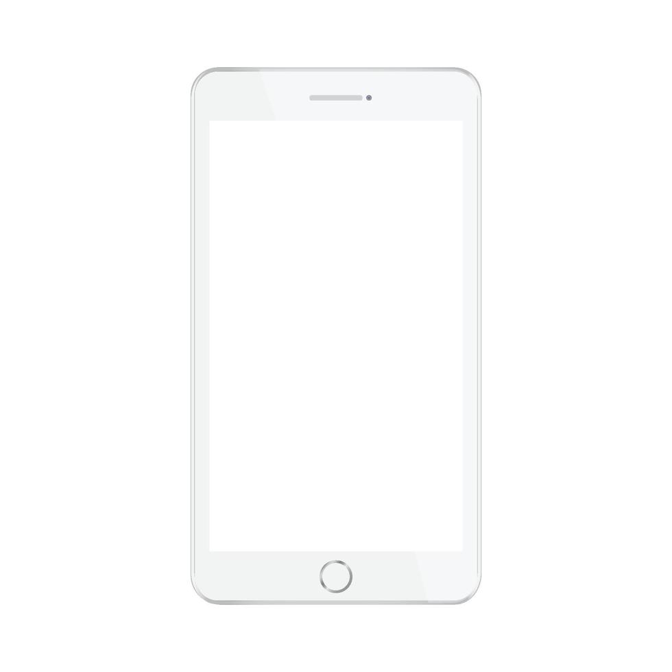 smartphone blanc avec écran blanc. vecteur