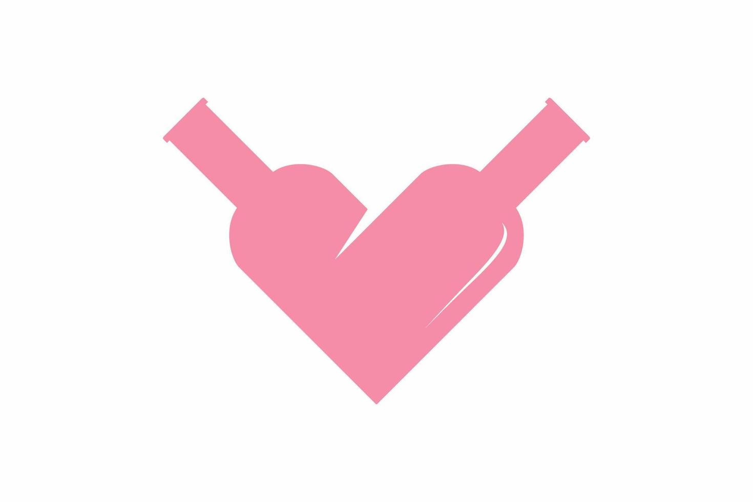 modèle de conception de logo d'amour de vin. vecteur