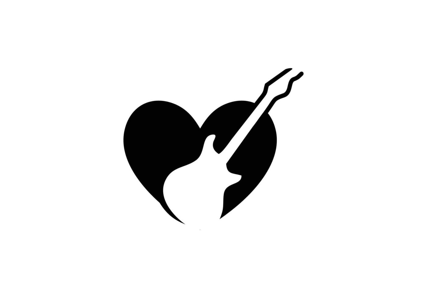illustration de conception de modèle de logo de musique d'amour. vecteur