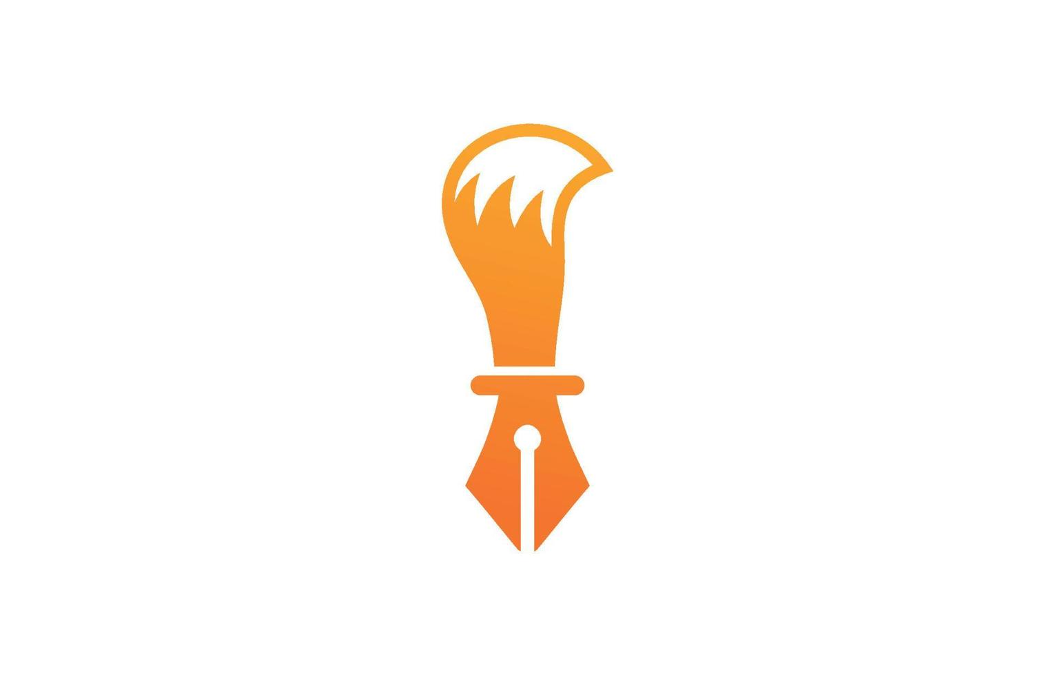 stylo renard résumé logo vecteur entreprise entreprise