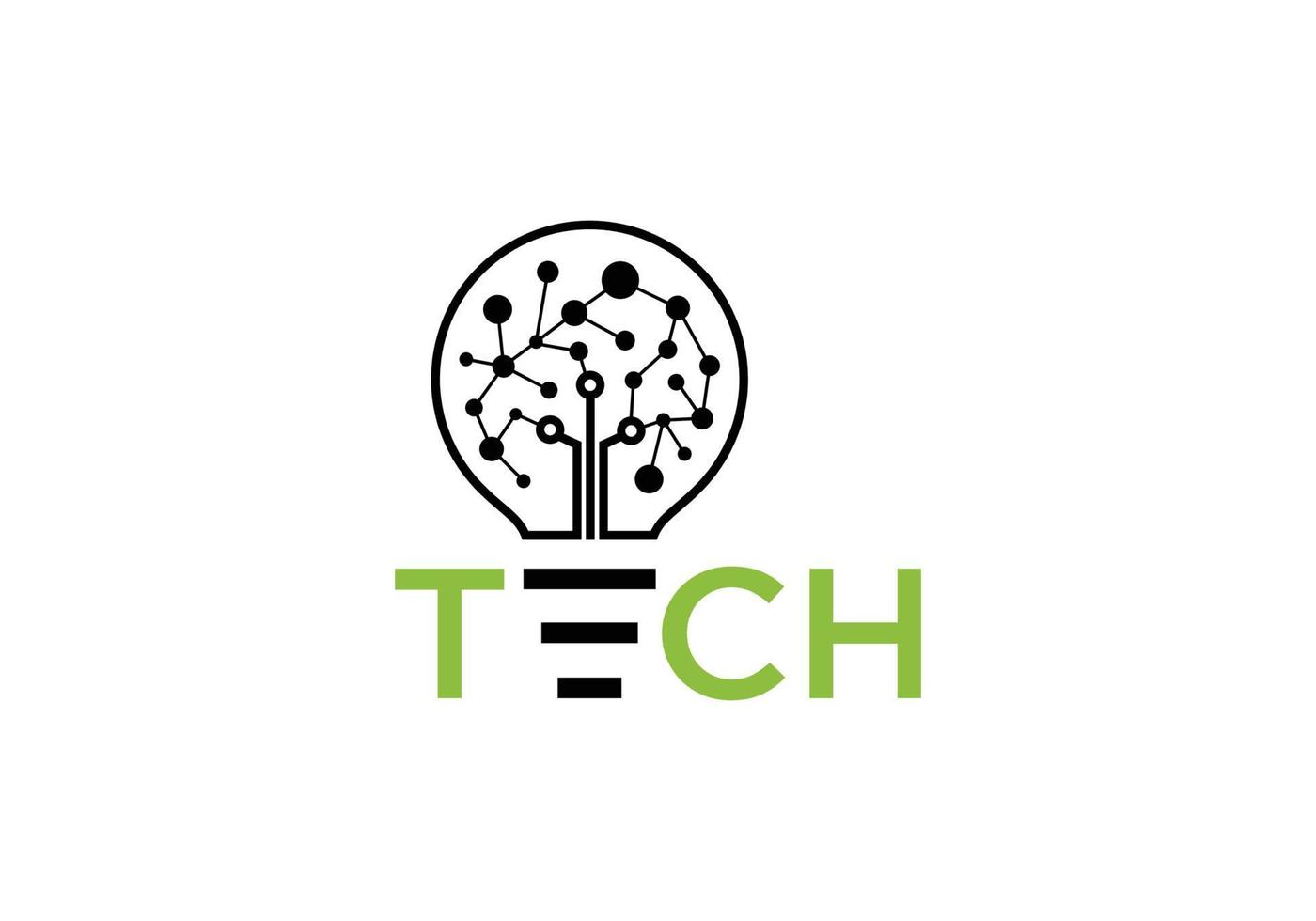 tech data ampoule idée logo icône symbole modèle d'inspiration vecteur
