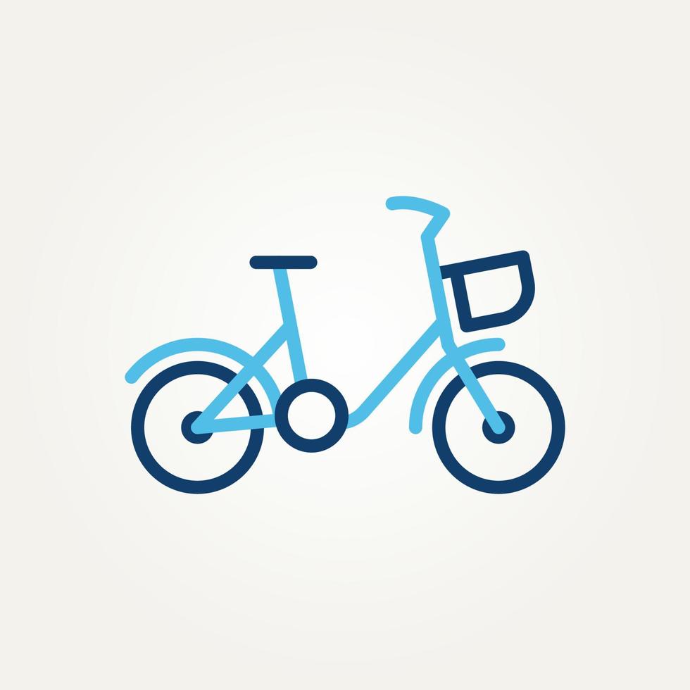 logo d'icône d'art de ligne minimaliste vélo isolé vecteur