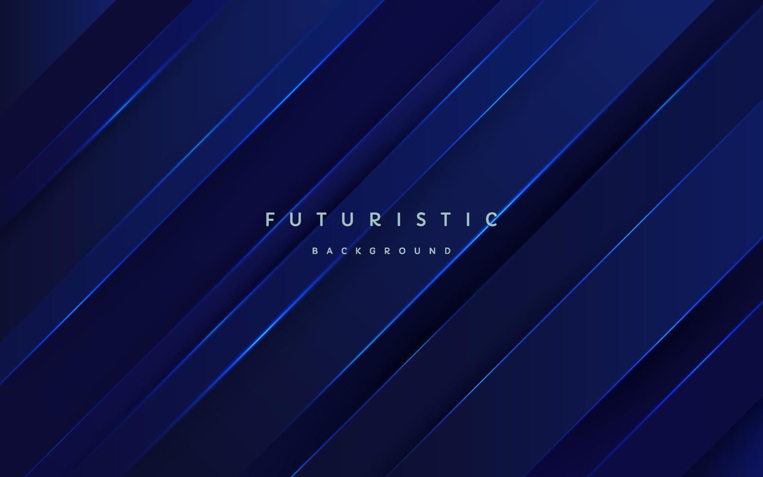 technologie abstraite futuriste bleu foncé chevauchement couches arrière-plan avec des lignes rayées bleu clair néon brillant. vecteur eps10