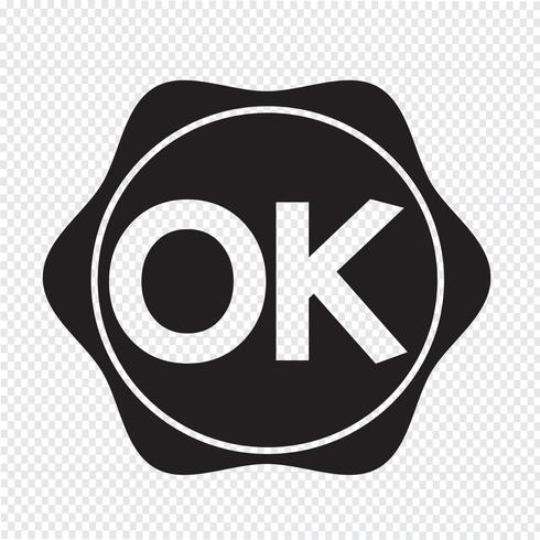 Signe de symbole bouton OK vecteur