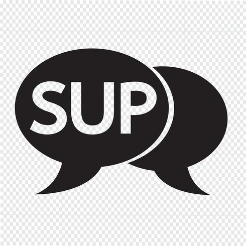 Illustration de bulle SUP chat acronyme internet vecteur