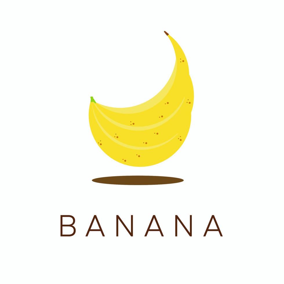 logo abstrait de trois bananes très jaunes et fraîches vecteur