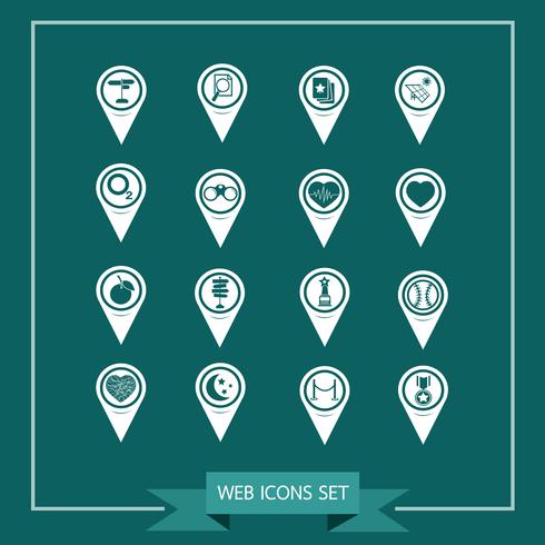 Ensemble d&#39;icônes de pointeur de carte pour site Web et communication vecteur