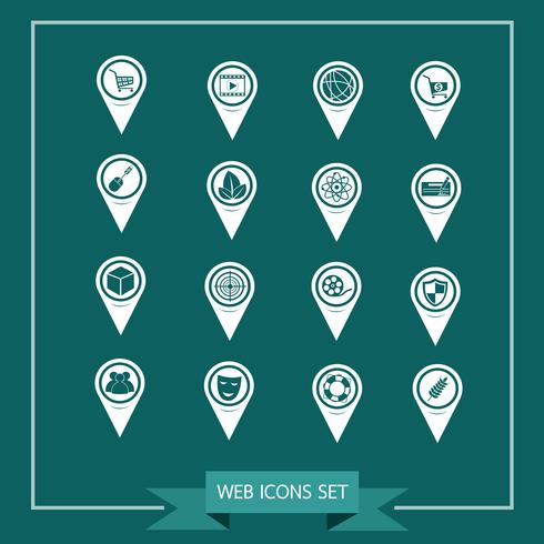 Ensemble d&#39;icônes de pointeur de carte pour site Web et communication vecteur
