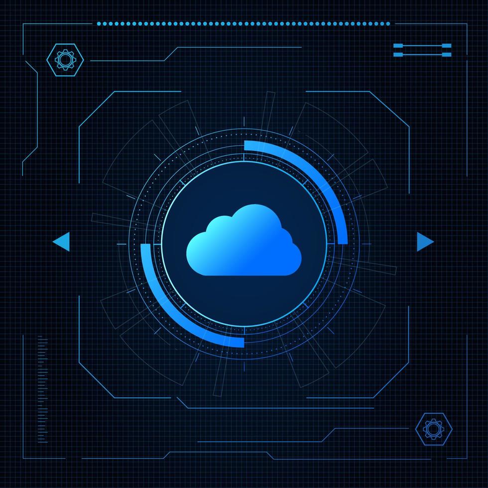 technologie cloud moderne futuriste, stockage en ligne, travail à domicile vecteur