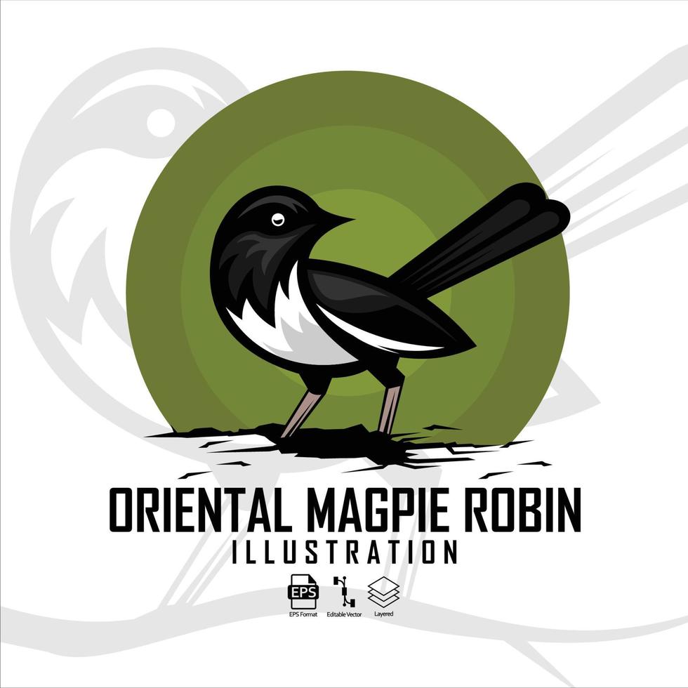 pie orientale robin illustration.eps vecteur