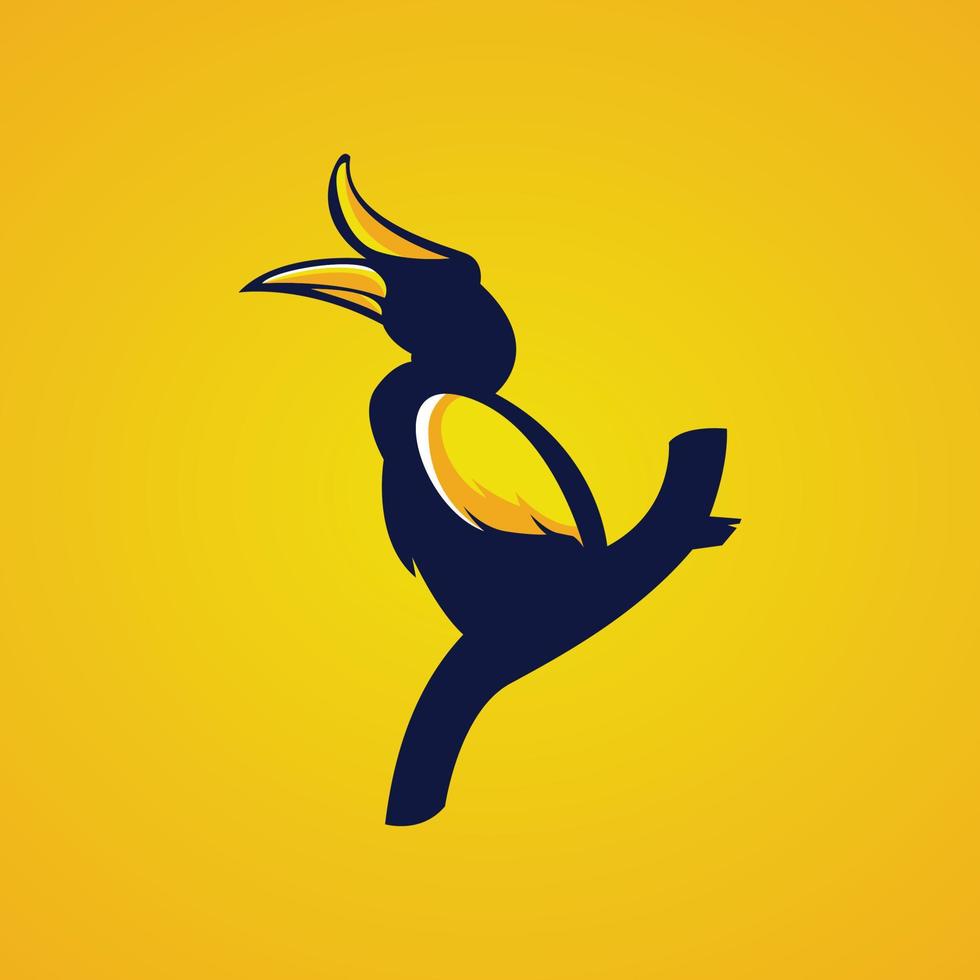 création de logo animal oiseau calao vecteur