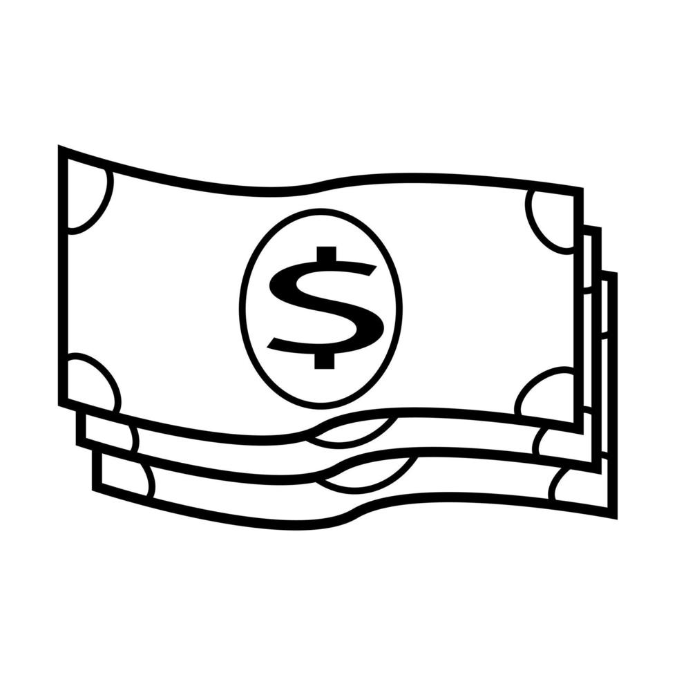 signe dollar, illustration vectorielle de style plat tendance design. vecteur