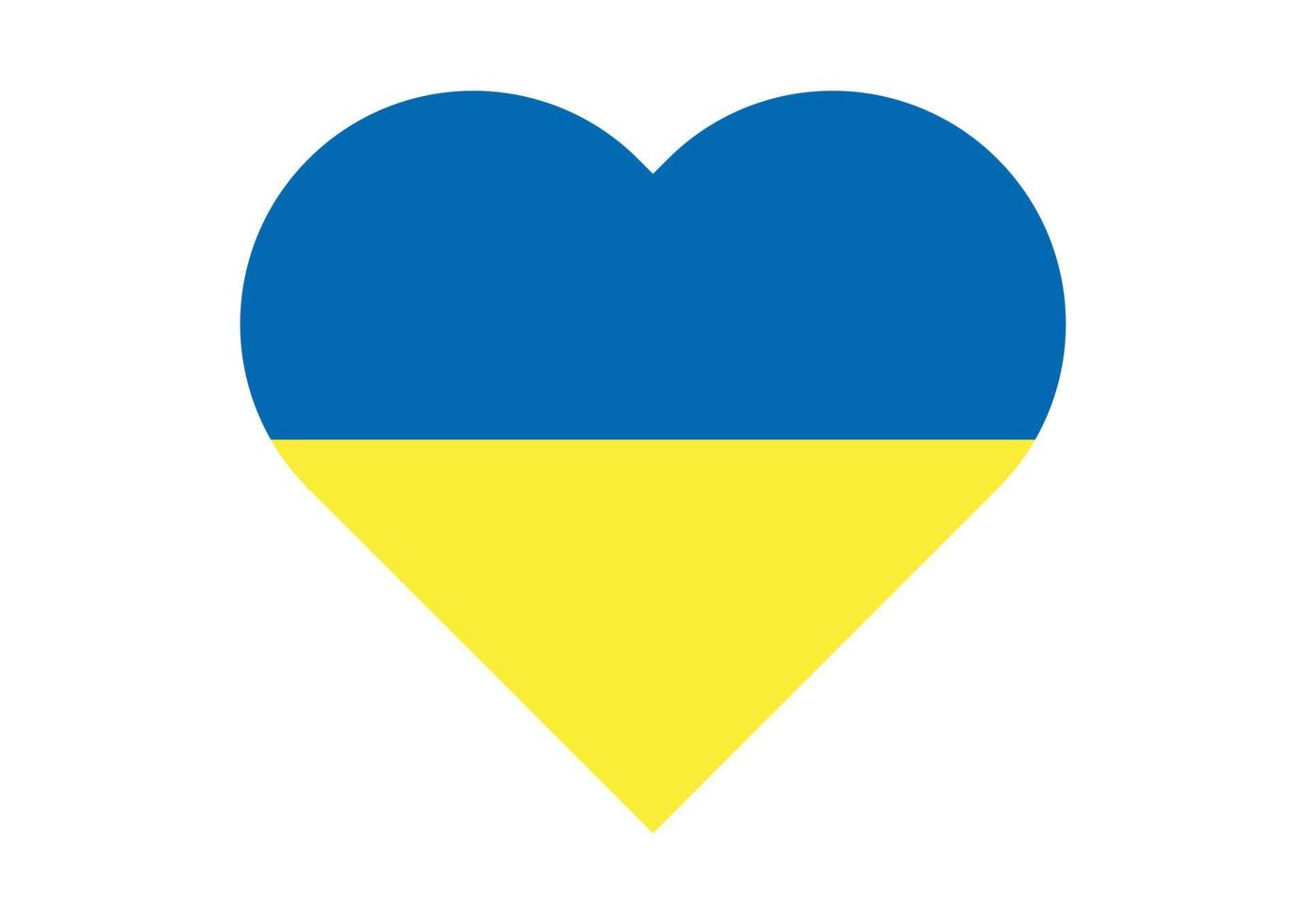 le drapeau de l'ukraine en forme de coeur vecteur