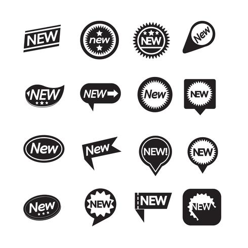 Lot d&#39;étiquettes New Icon pour site Web et communication vecteur