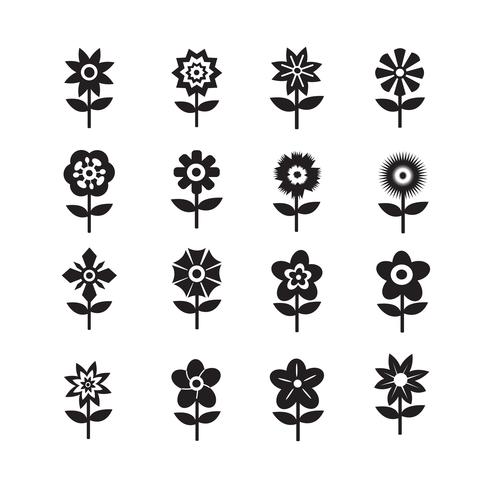 Flower Icon Set pour site Web vecteur