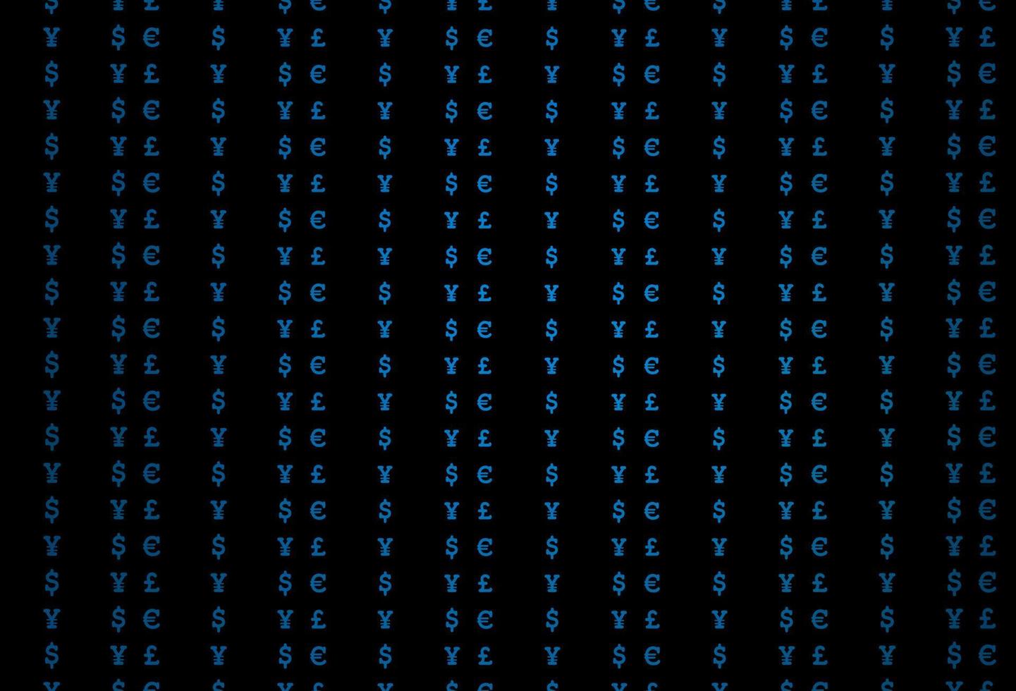 motif vectoriel bleu foncé avec eur, usd, gbp, jpy.