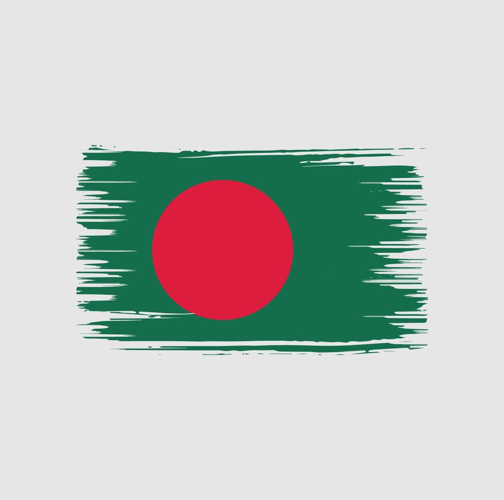 conception de brosse de drapeau du Bangladesh. drapeau national vecteur