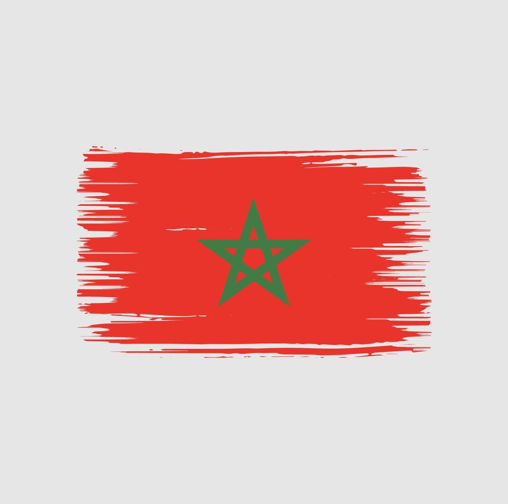 conception de brosse de drapeau marocain. drapeau national vecteur