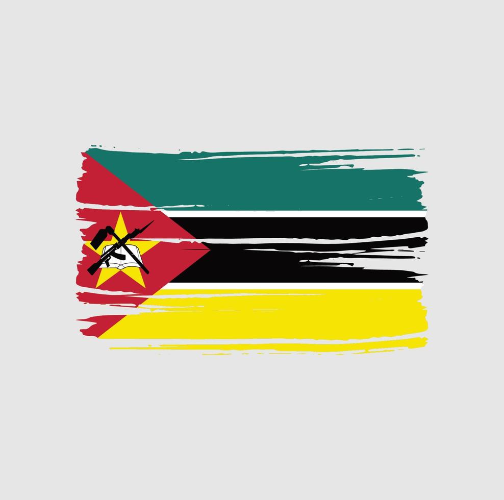 pinceau drapeau mozambicain. drapeau national vecteur