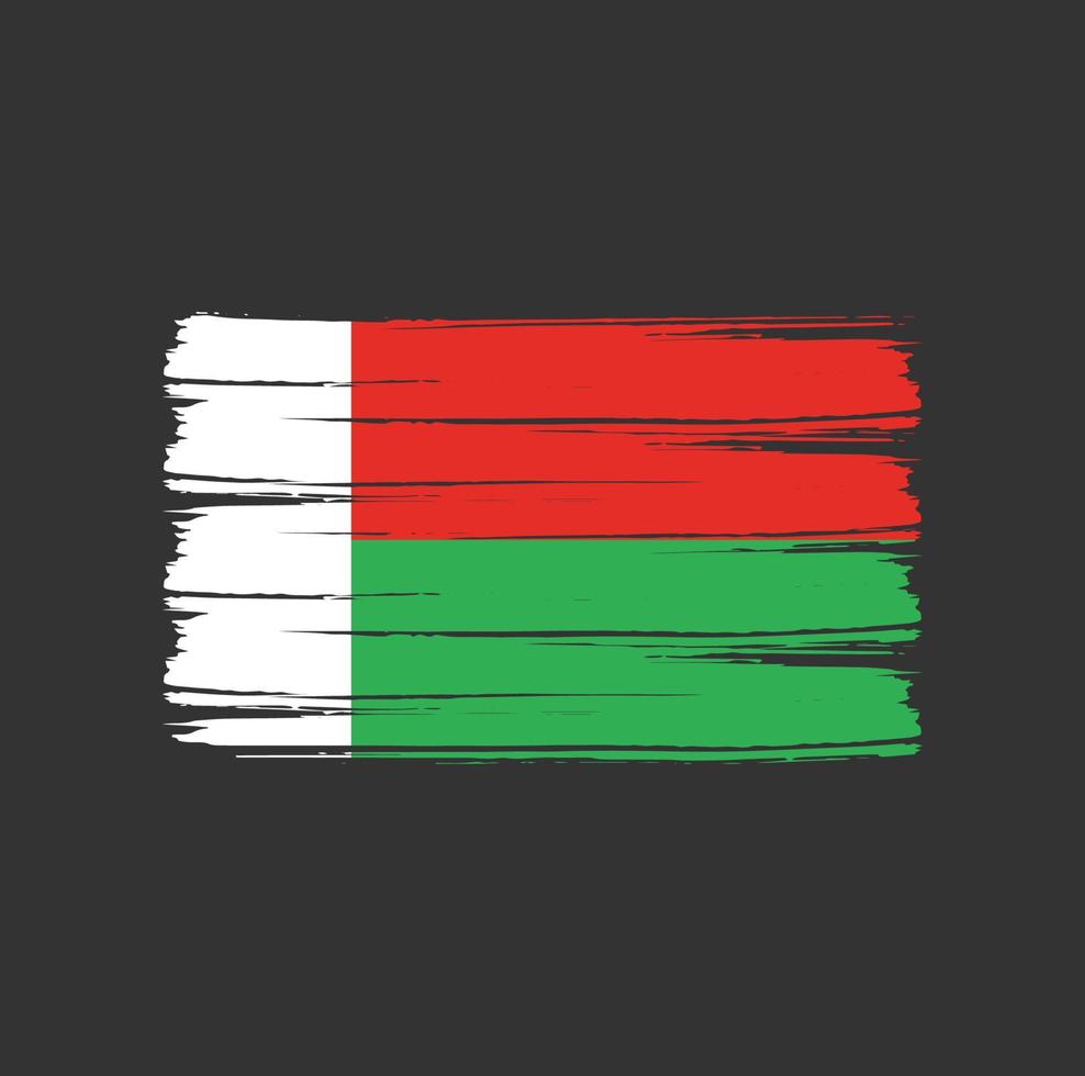 coups de pinceau du drapeau de madagascar. drapeau national vecteur