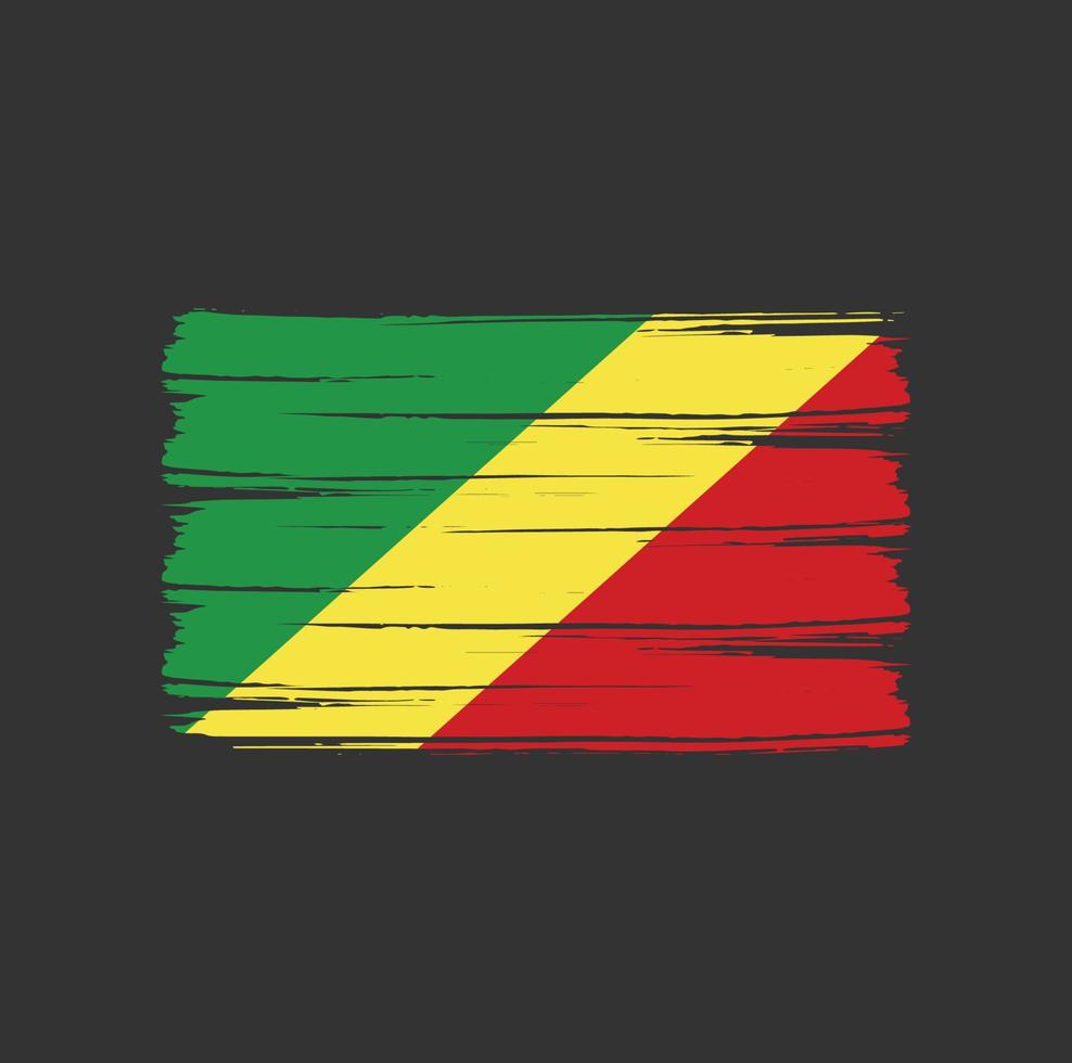 coups de pinceau du drapeau du congo. drapeau national vecteur