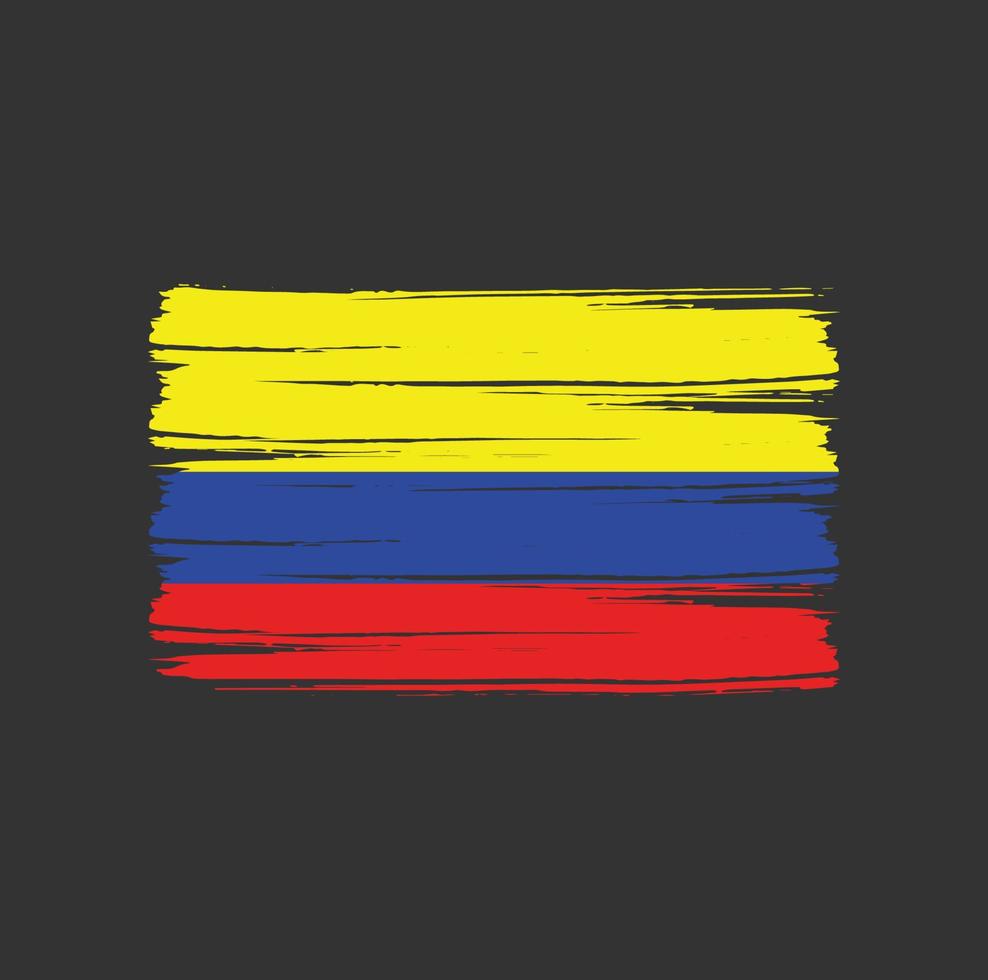 coups de pinceau du drapeau colombien. drapeau national vecteur