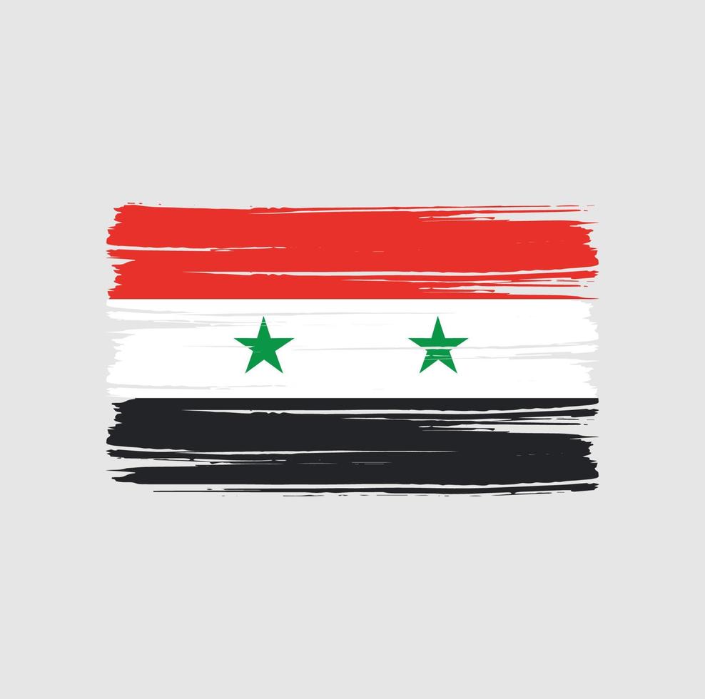 coups de pinceau du drapeau de la syrie. drapeau national vecteur