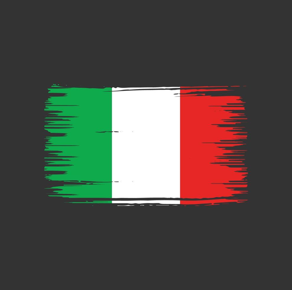 conception de pinceau de drapeau italien. drapeau national vecteur