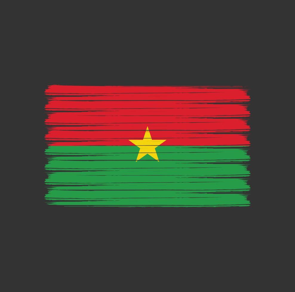 coups de pinceau du drapeau du burkina faso. drapeau national vecteur