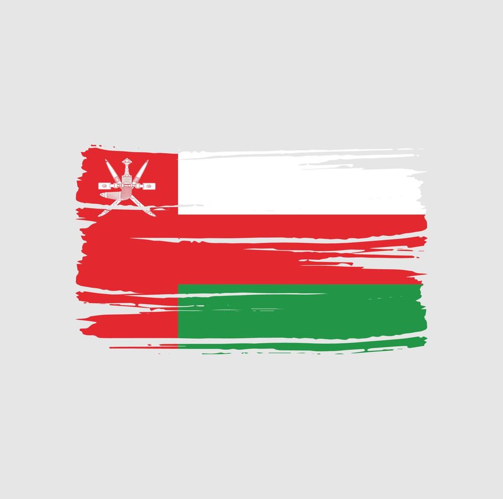 pinceau drapeau oman. drapeau national vecteur