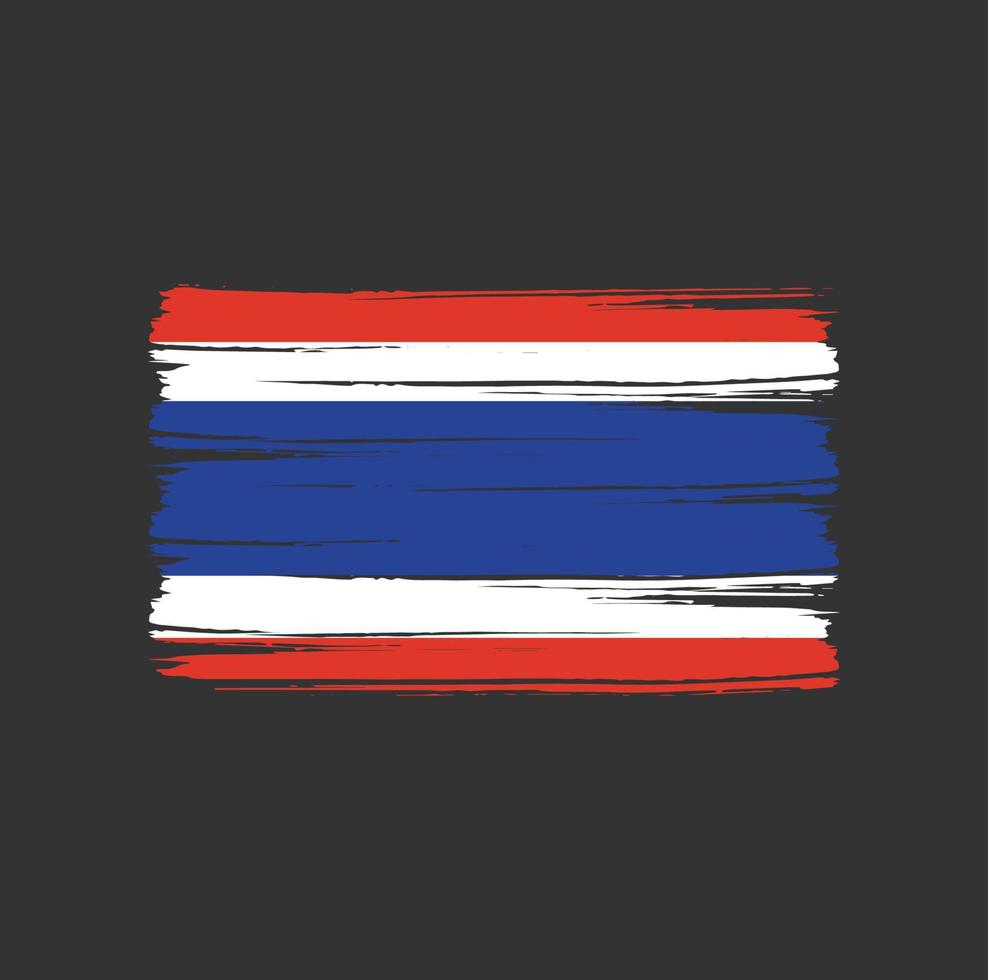 coups de pinceau du drapeau de la thaïlande. drapeau national vecteur