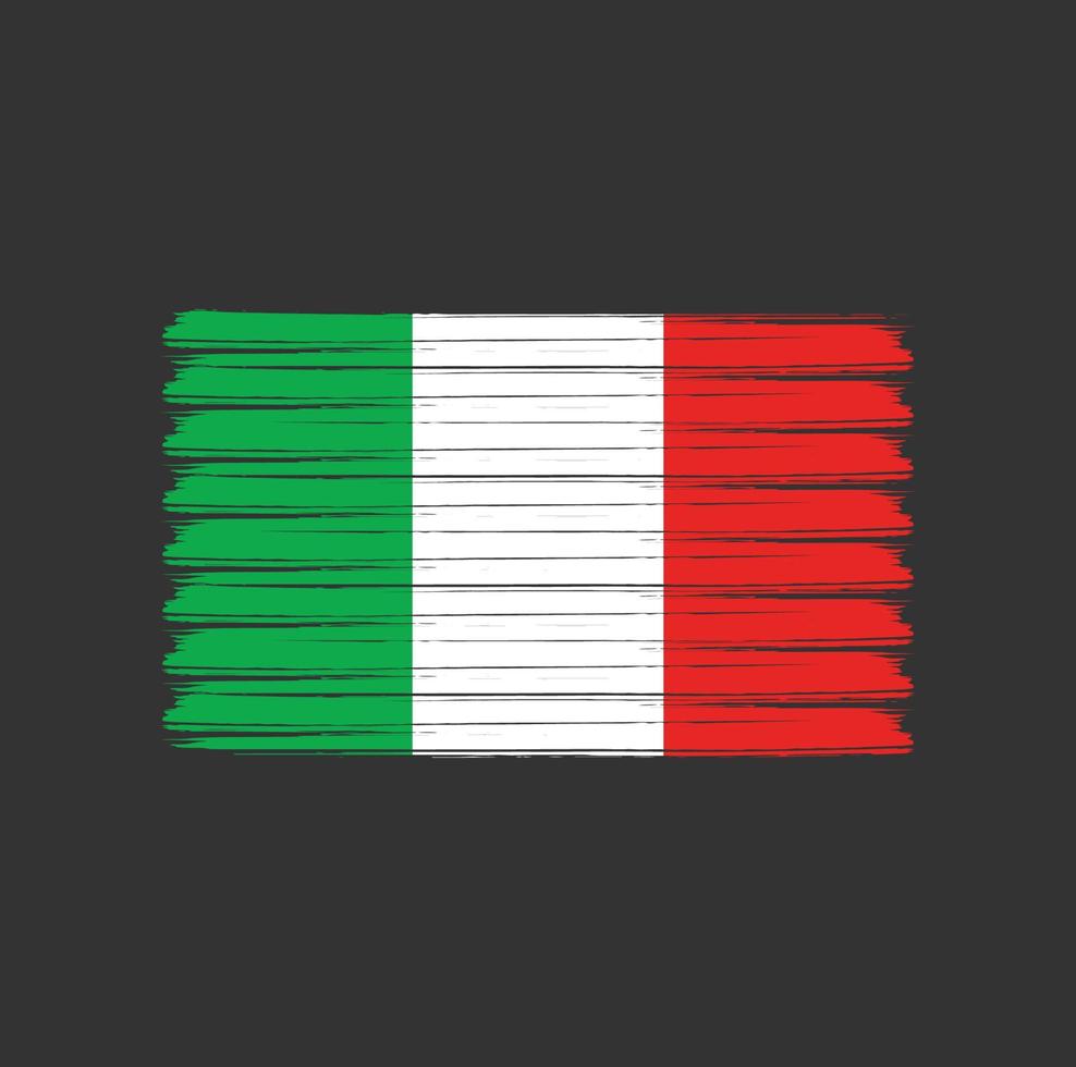 coups de pinceau du drapeau italien. drapeau national vecteur