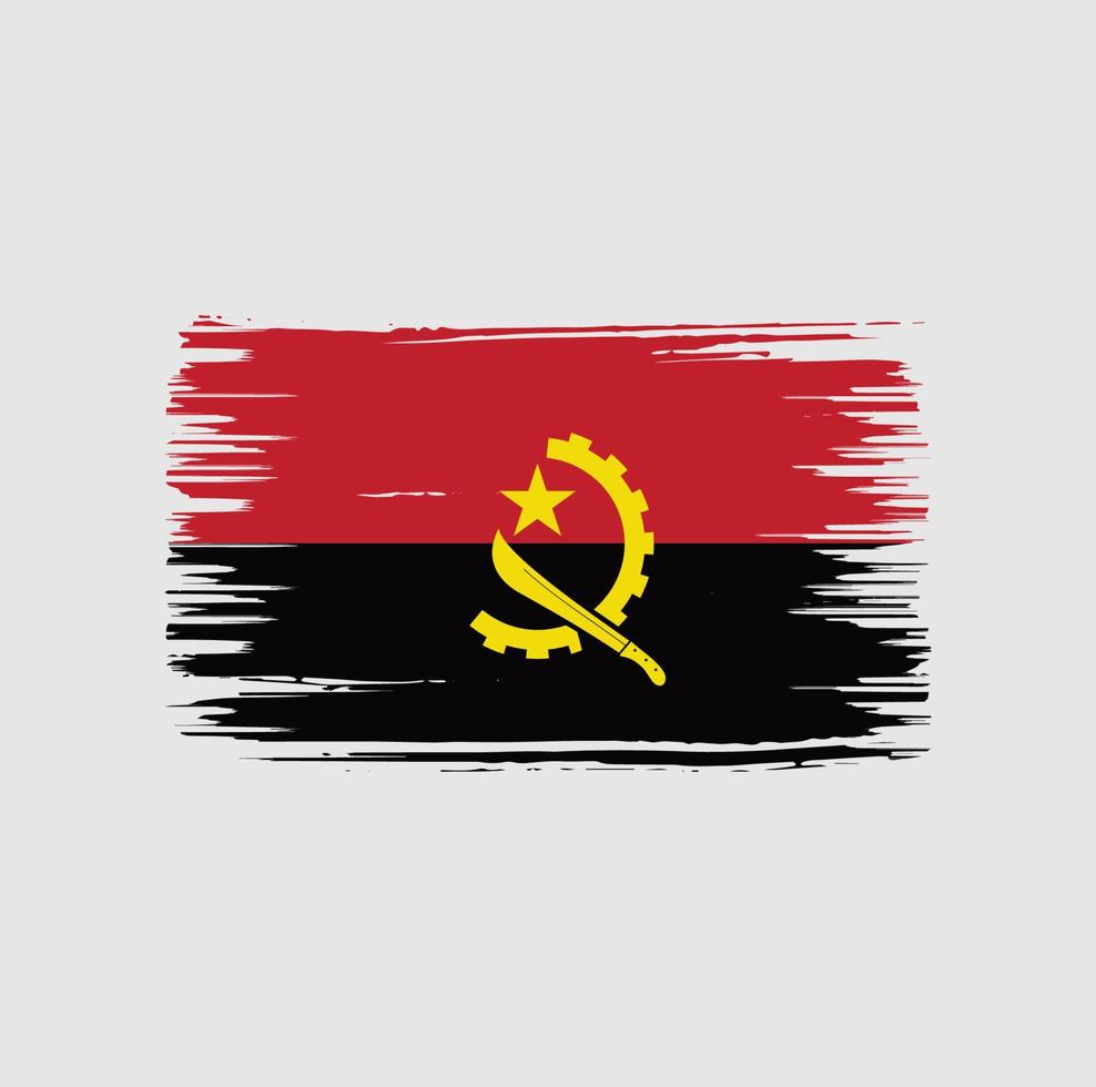 conception de brosse de drapeau angola. drapeau national vecteur