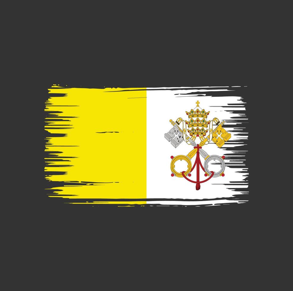 conception de brosse de drapeau du vatican. drapeau national vecteur