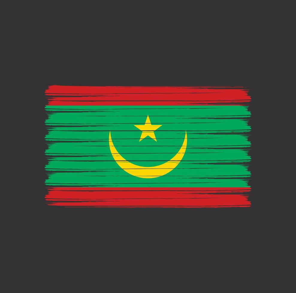 coups de pinceau du drapeau de la mauritanie. drapeau national vecteur