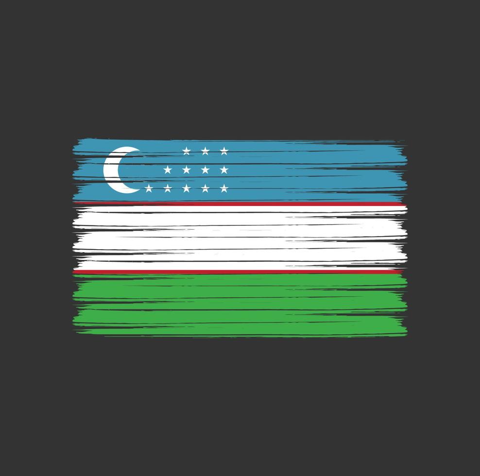 coups de pinceau du drapeau de l'ouzbékistan. drapeau national vecteur