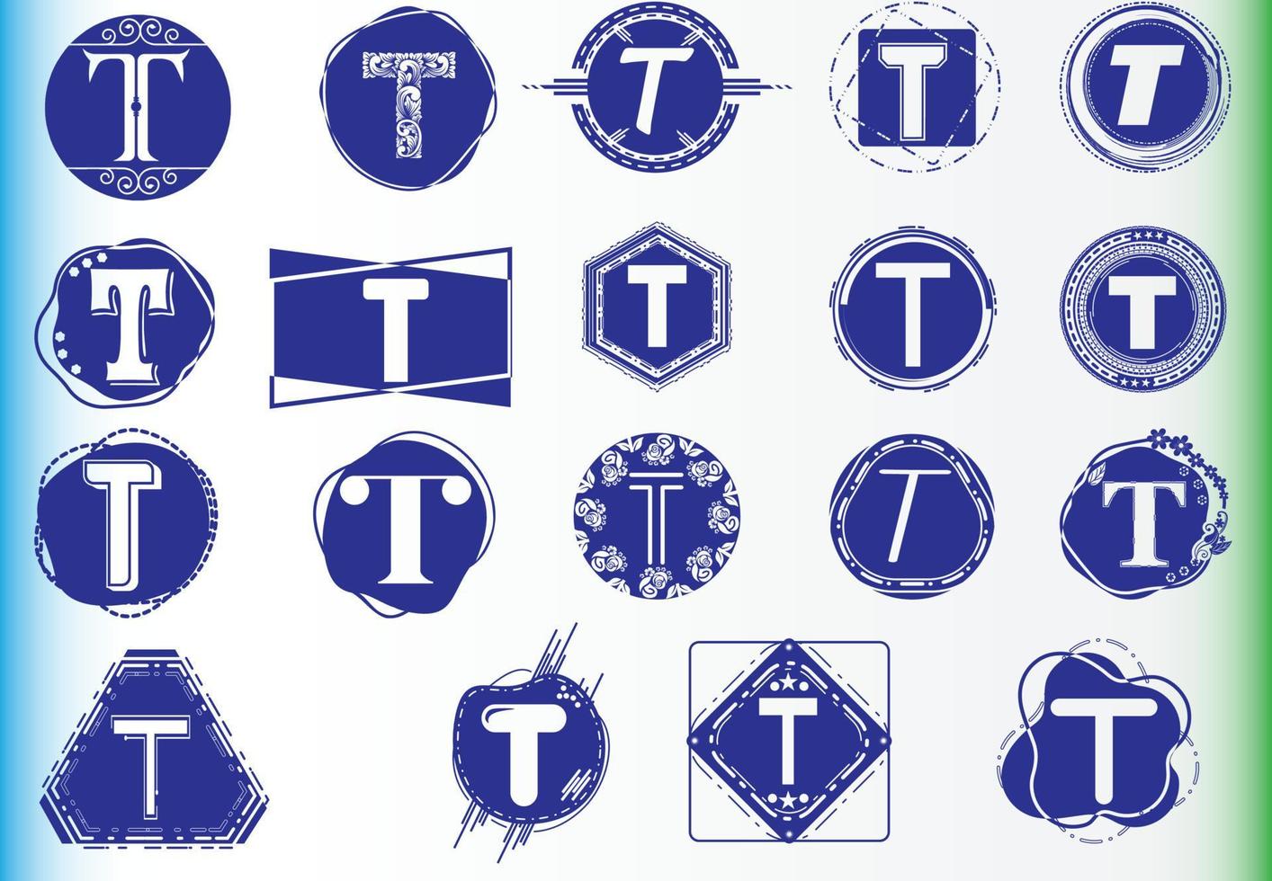 ensemble de modèles de conception de logo et d'icône de lettre créative t vecteur