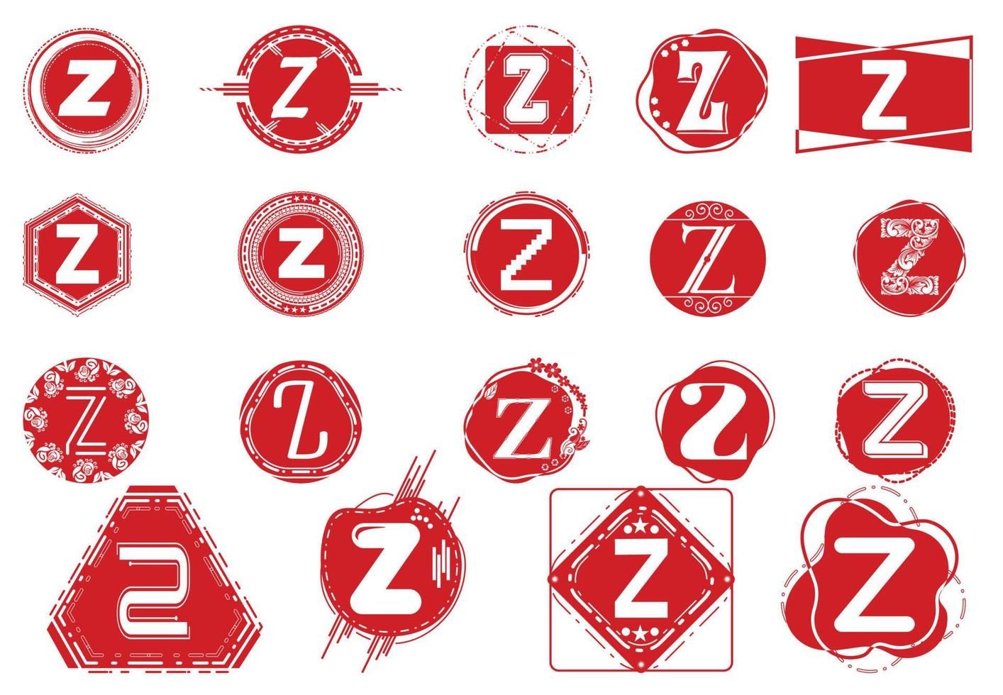 ensemble de modèles de conception de logo et d'icône de lettre créative z vecteur