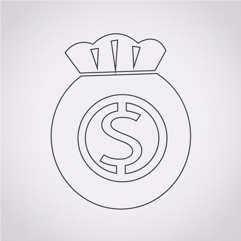 Signe de symbole icône argent vecteur
