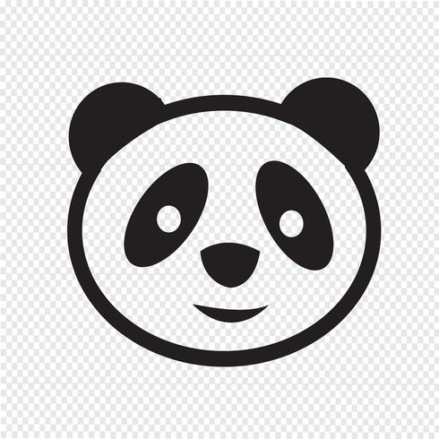 signe de symbole icône panda vecteur