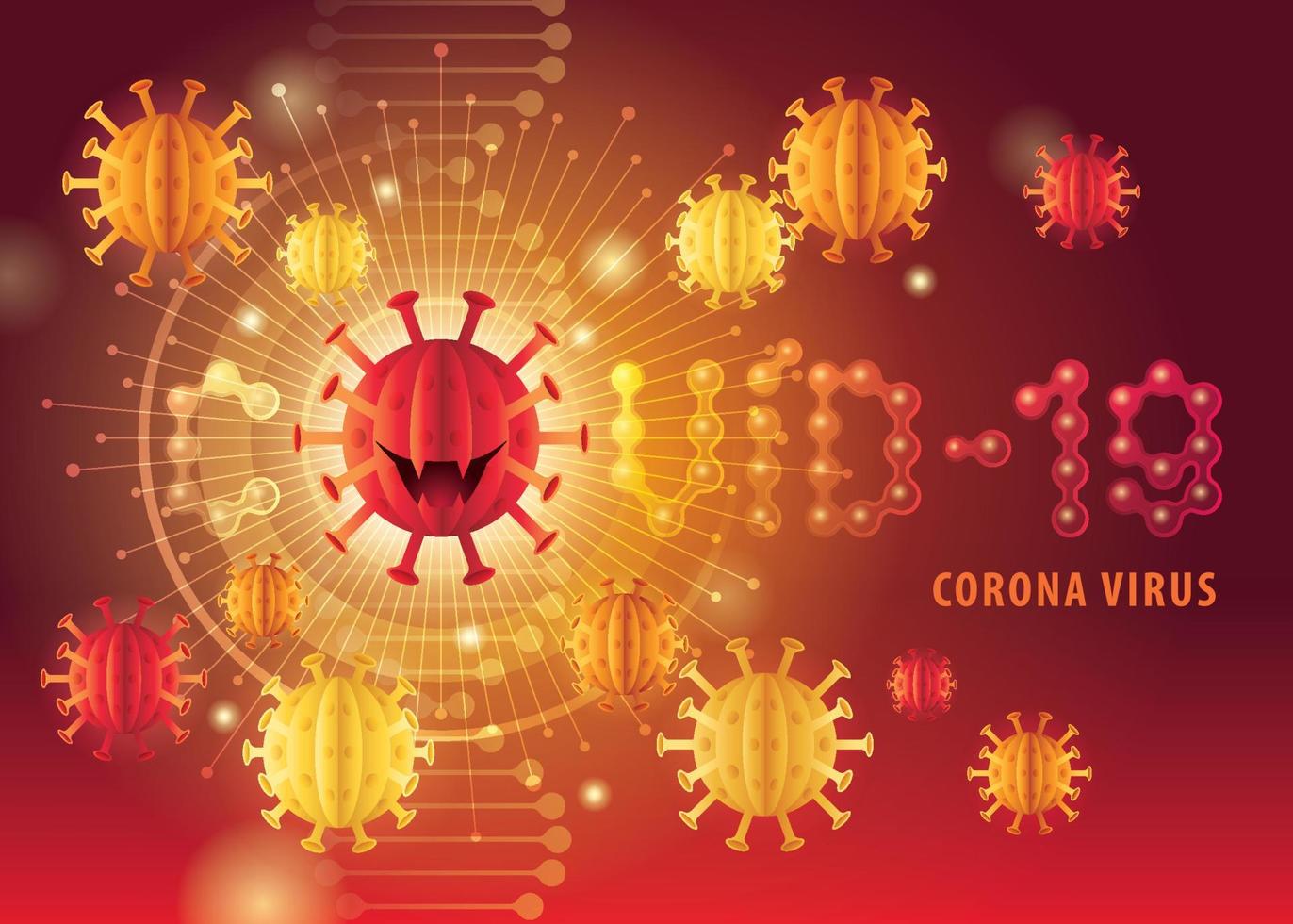 vecteur de signe de virus coronavirus covid-19 abstrait rouge, vecteur de virus d'épidémie pandémique de coronavirus covid 19.