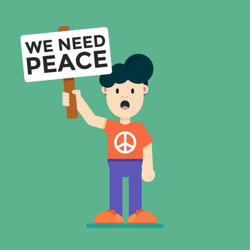 vecteur de nous avons besoin de paix. parfait pour le contenu pacifique, la prévention de la guerre, etc.