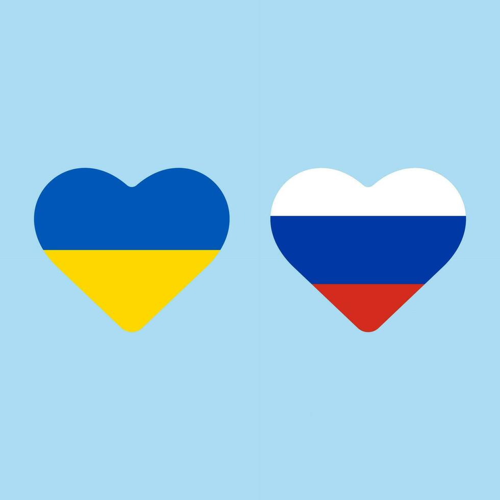 vecteur d'amour ukraine et russie. parfait pour le contenu de la paix, la prévention de la guerre, etc.