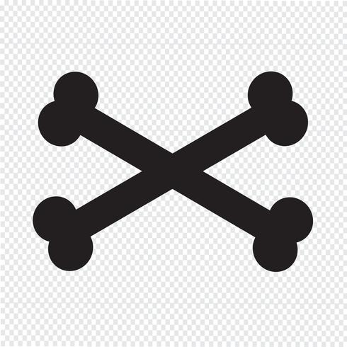 Signe de symbole icône os vecteur