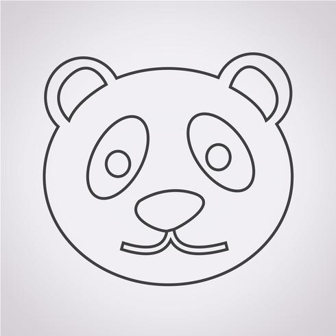 signe de symbole icône panda vecteur