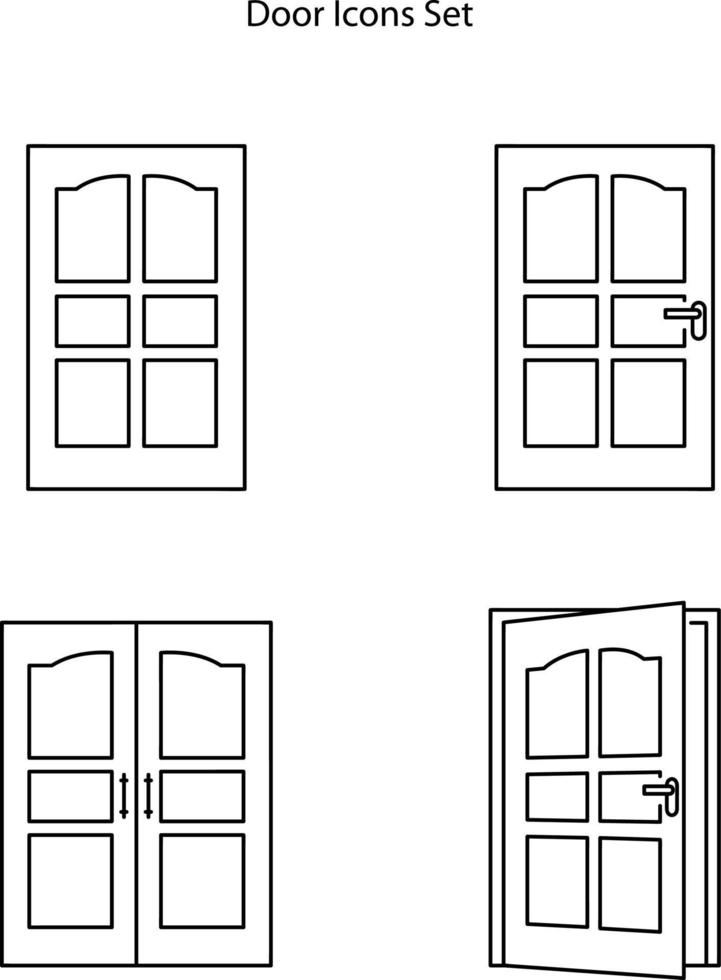 portes ouvertes jeu d'icônes isolé sur fond blanc. icône de portes ouvertes symbole de portes ouvertes à la mode et moderne pour le logo, le web, l'application, l'interface utilisateur. portes ouvertes icône signe simple. vecteur