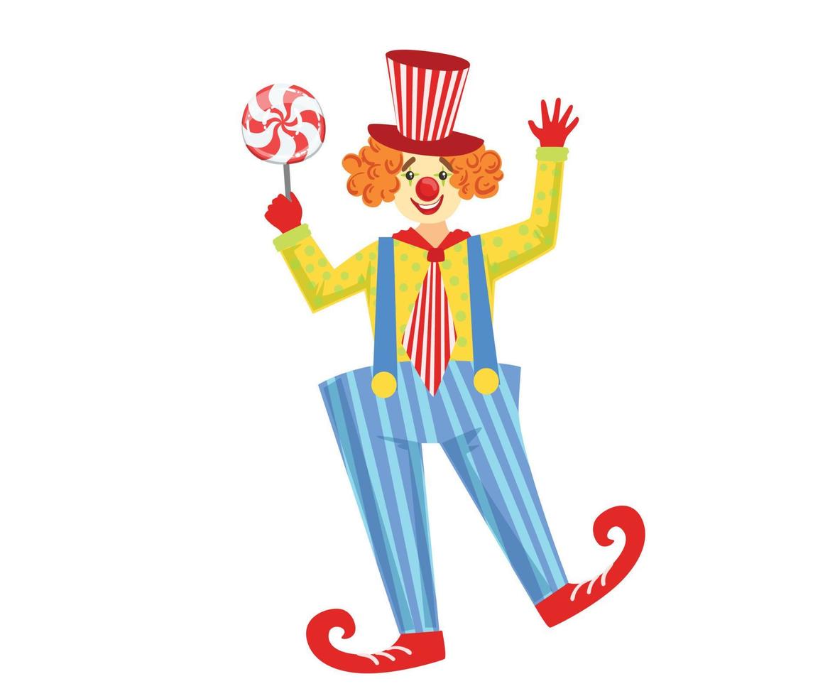 clown drôle de bande dessinée vecteur