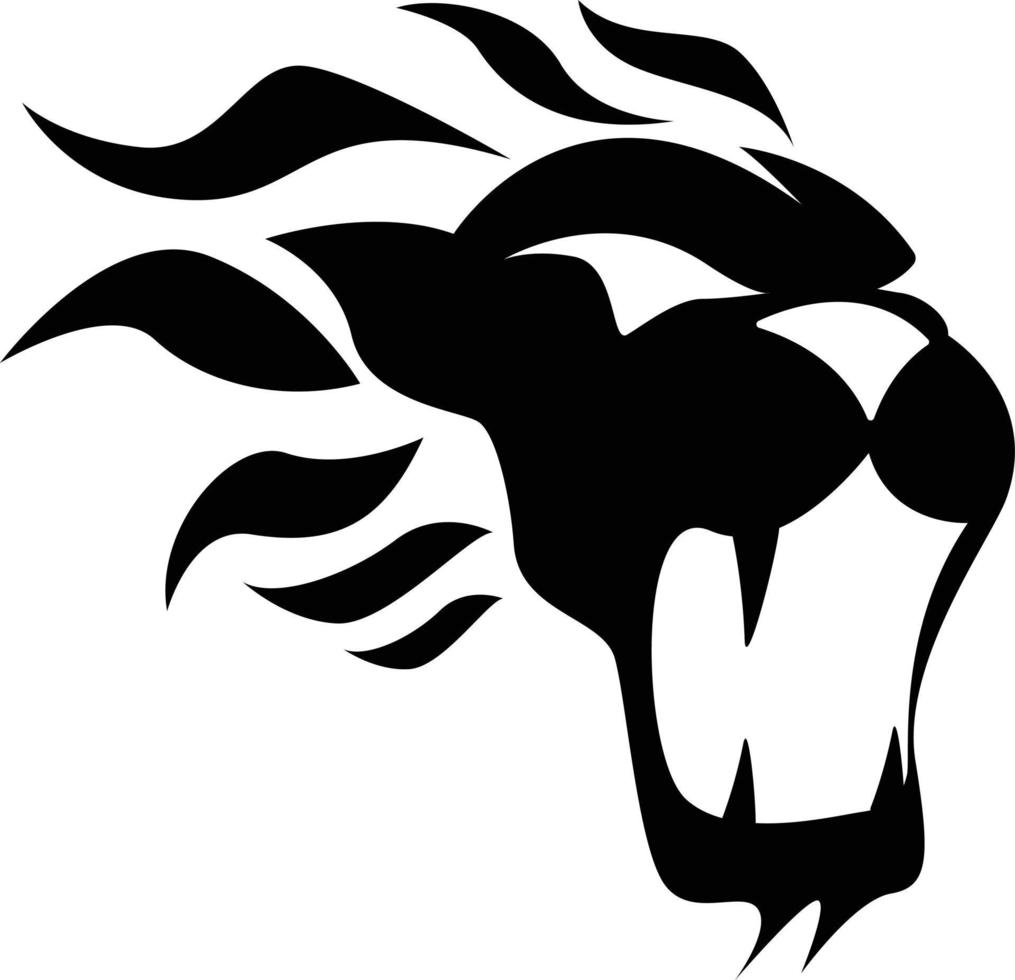 silhouette d'une tête de lion vecteur